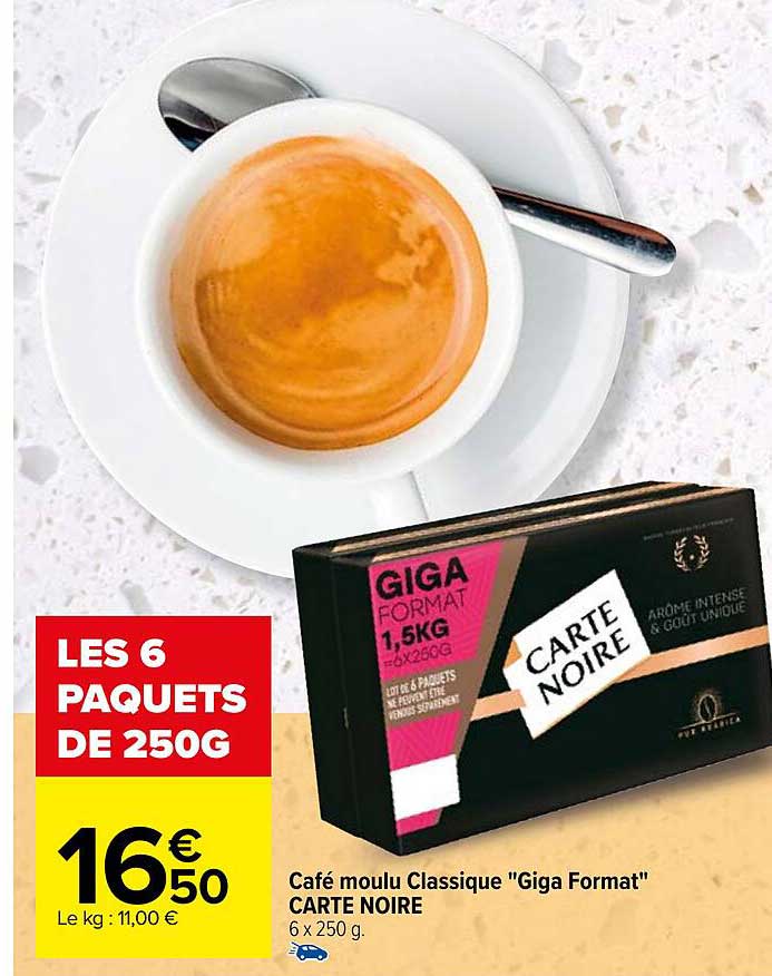 café moulu classic "giga format" carte noire
