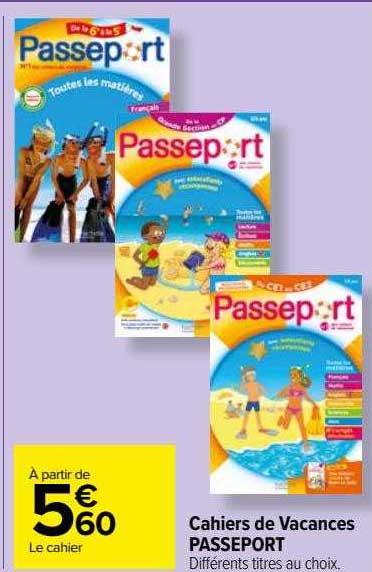 cahiers de vacances passeport
