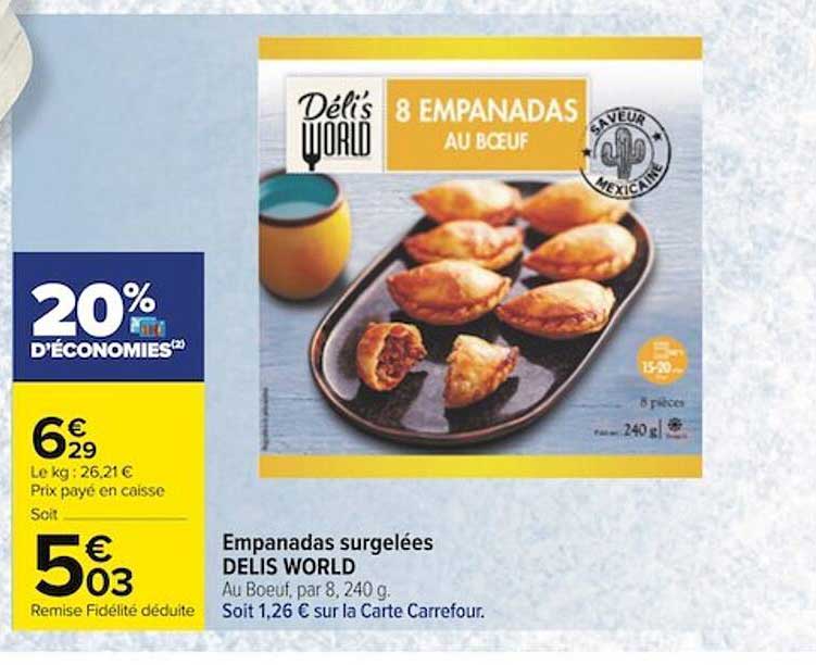 empanadas surgelées delis world