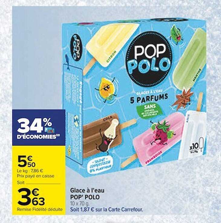glace à l'eau pop'polo