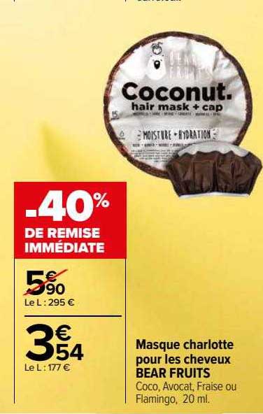 masque charlotte pour les cheveux bear fruits