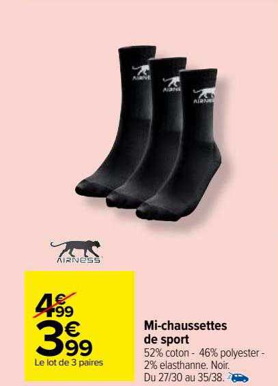 mi-chaussettes de sport airness