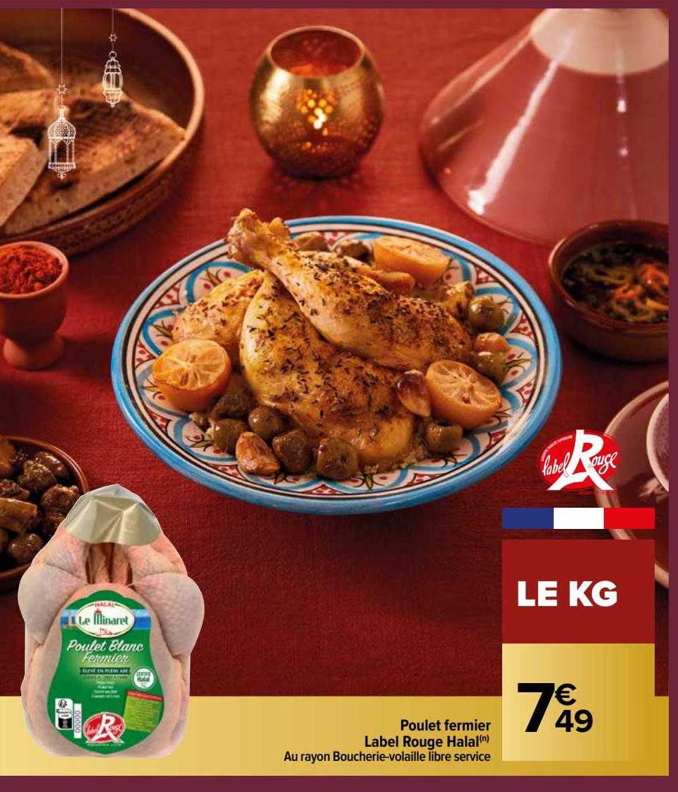 Poulet Fermier Label Rouge Halal