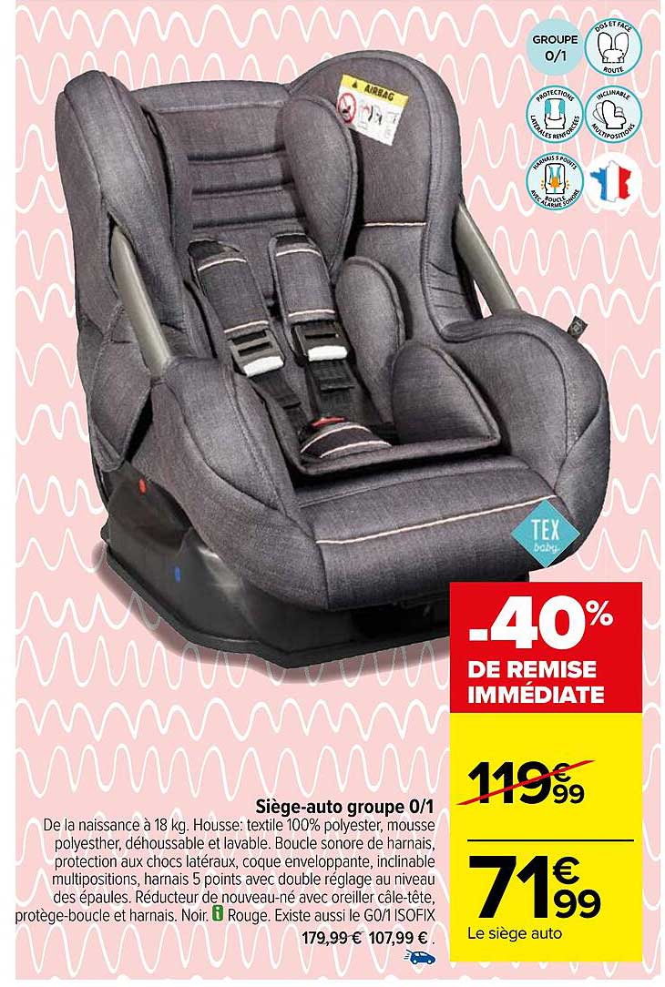 siège-auto groupe 0-1 tex baby