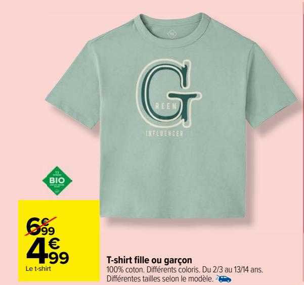 t-shirt fille ou garçon