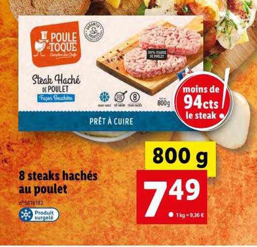 8 Steaks Hachés Au Poulet