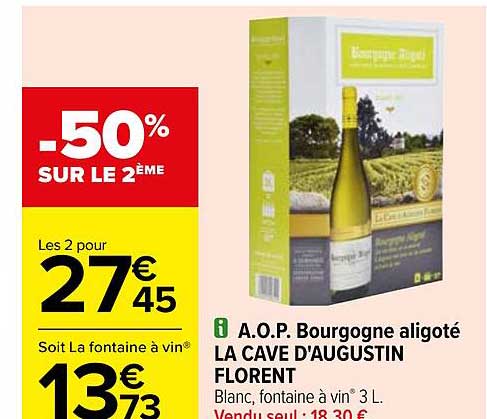 a.o.p. bourgogne aligoté la cave d'augustin florent