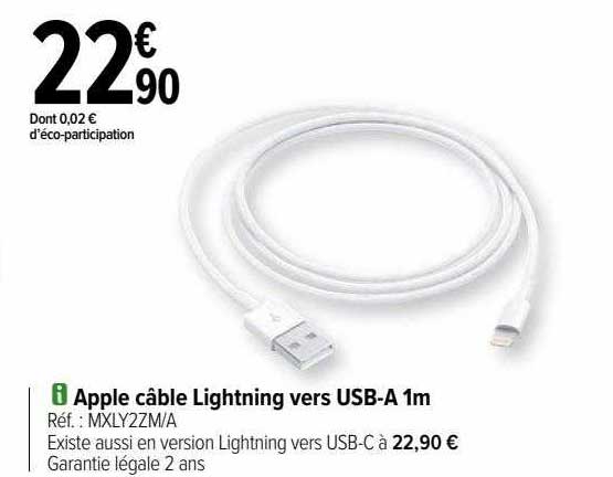 apple câble lightning vers usb-a 1m