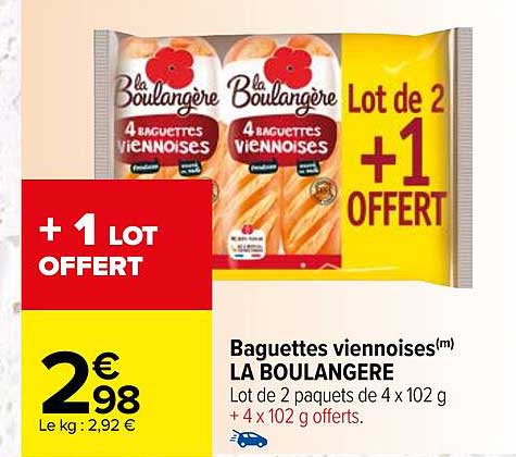 Baguettes Viennoises La Boulangère