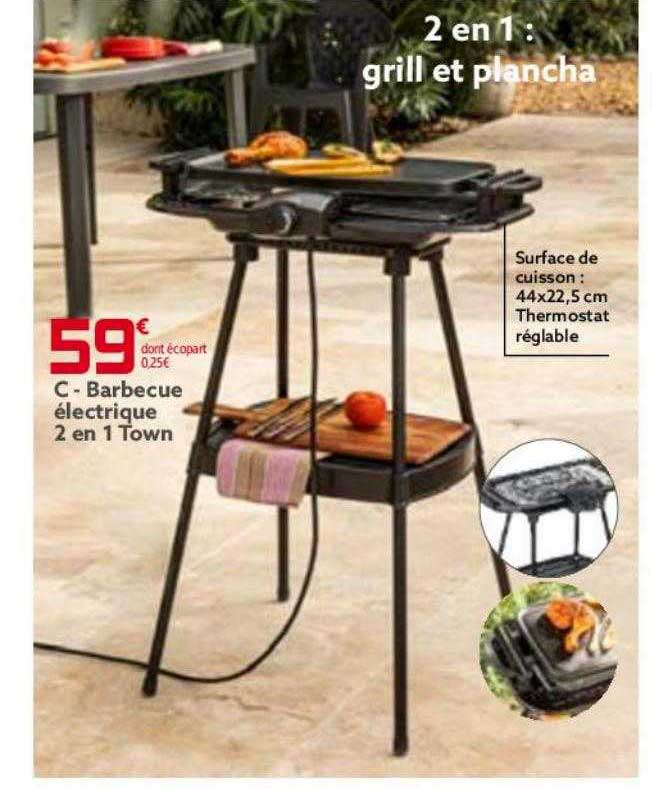 barbecue électrique 2 en 1 town