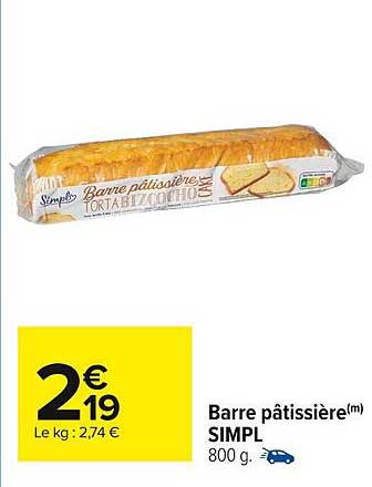 barre pâtissière simpl