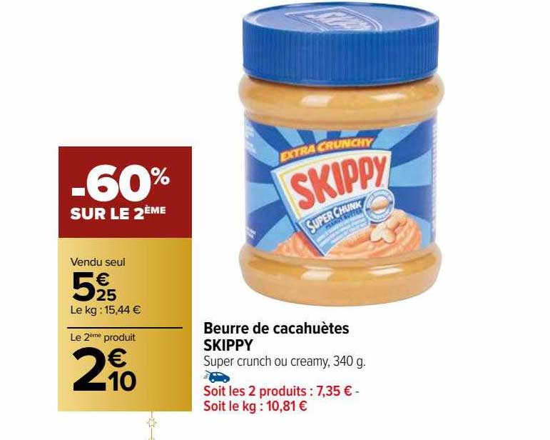 beurre de cacahuètes skippy