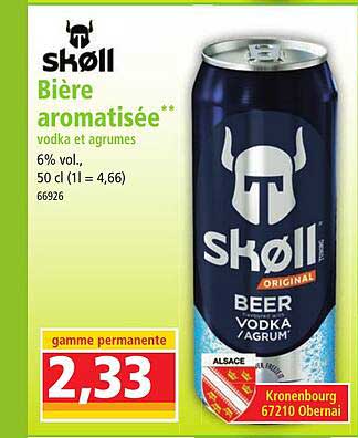 bière aromatisée vodka et agrumes skoll