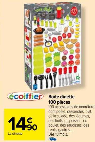 Boîte Dinette 100 Pièces écoiffier