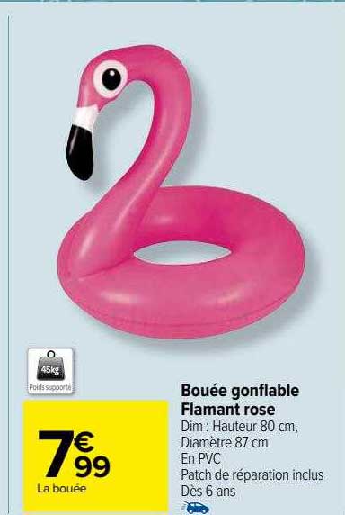 bouée gonflable flamant rose