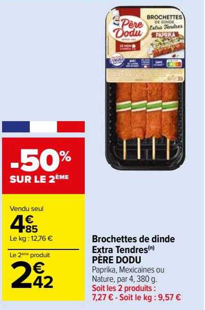 brochettes de dinde extra tendres père dodu