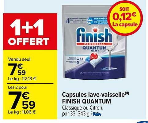 capsules lave-vaisselle finish quantum
