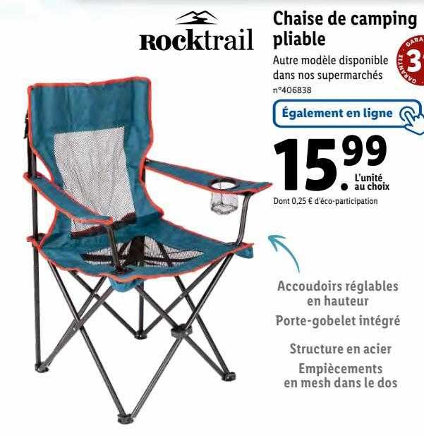 Chaise De Camping Pliable Rocktrail