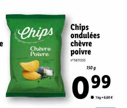 chips ondulées chèvre poivre