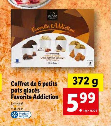 coffret de 6 petits pots glacés favorite addiction