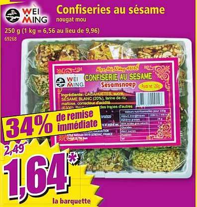 confiseries au sésame nougat mou wei-ming