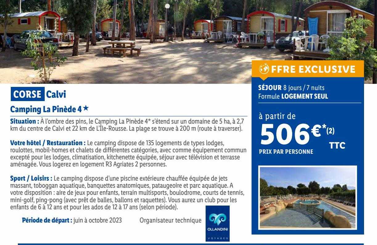 corse calvi : camping la pinède 4*