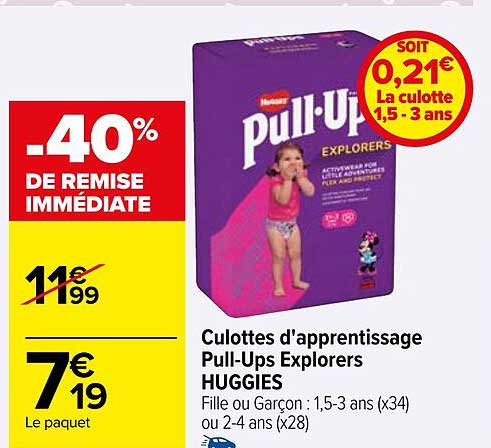 culottes d'apprentitssage pull-ups explorers huggies