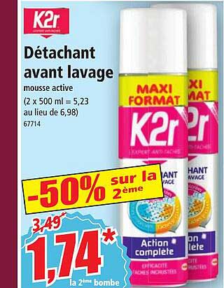 détachant avant lavage k2r