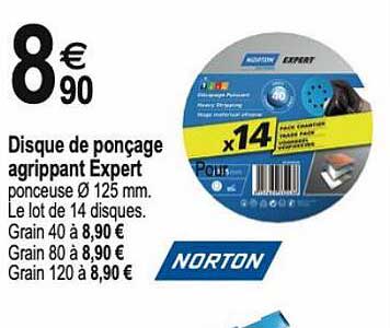 disque de ponçage agrippant expert norton