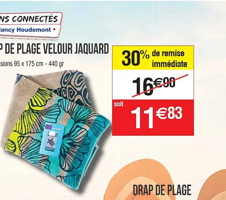 drap de plage velour jaquard
