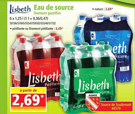 Eau De Source Finement Gazéifiée Lisbeth