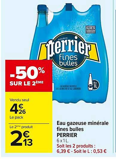 Eau Gazeuse Minérale Fines Bulles Perrier