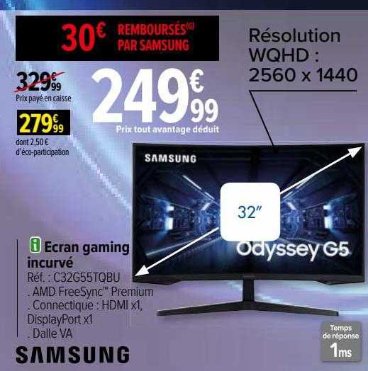 écran Gaming Incurvé Samsung