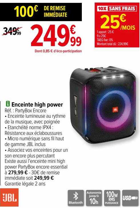enceinte high power jbl