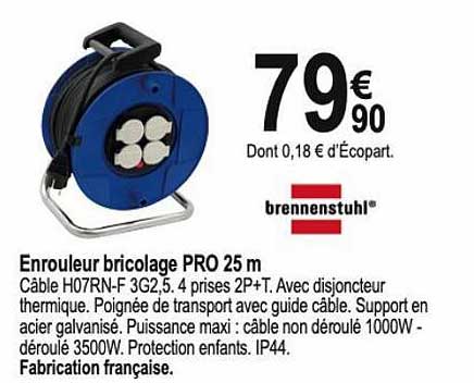 Enrouleur Bricolage Pro 25 M Brennenstuhl