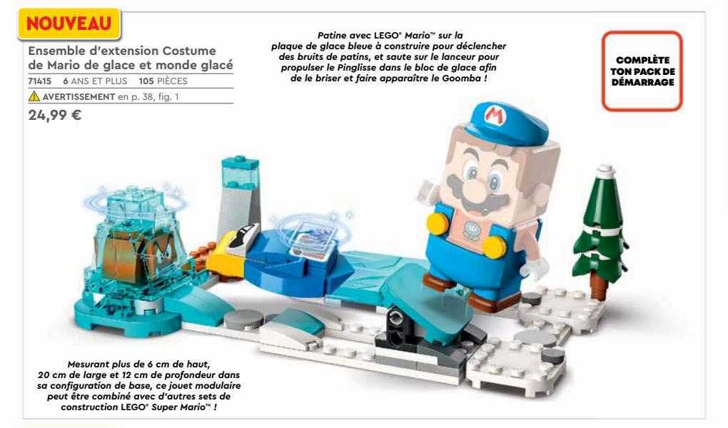 ensemble d'extension costume de mario de glace et monde glacé