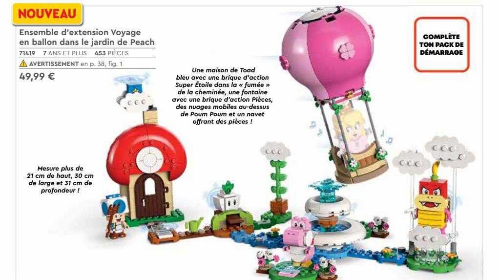 ensemble d'extension voyage en ballon dans le jardin de peach