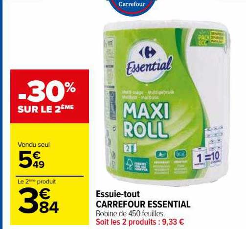 essuie-tout carrefour essential