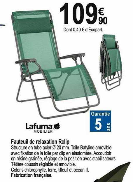 fauteuil de relaxation rclip lafuma