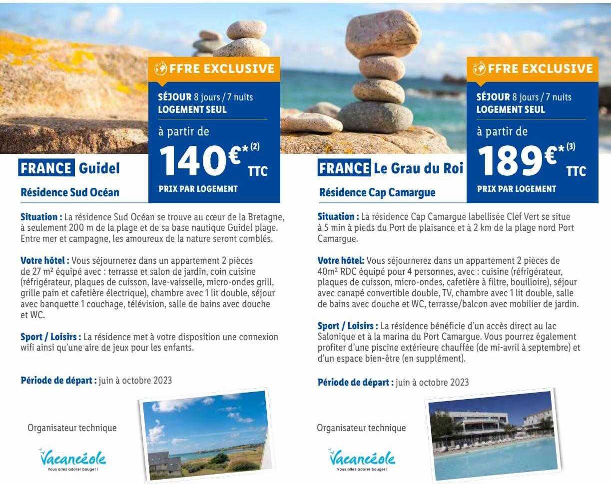 france guidel : résidence sud océan, france le grau du roi : résidence cap camargue