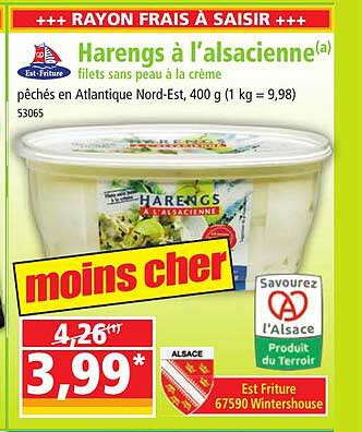 harengs à l'alsacienne filets sans peau à la crème