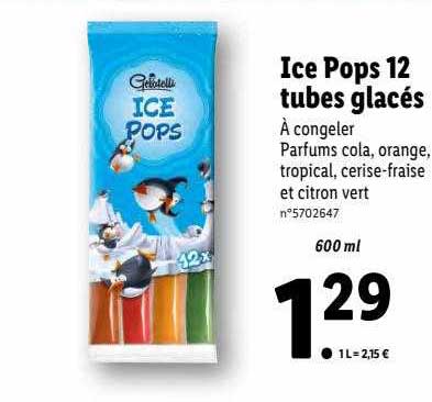 ice pops 12 tubes glacés gelatelli