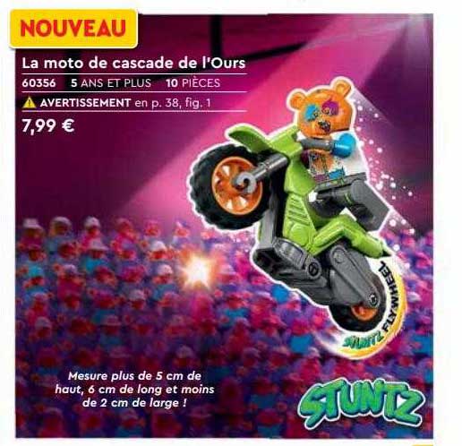 la moto de cascade de l'ours