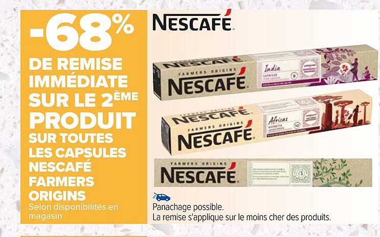 les capsules nescafé farmers origins