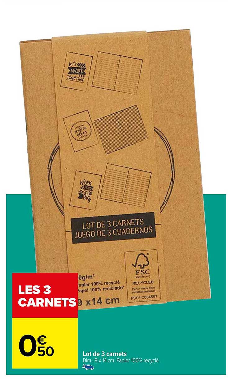 Lot De 3 Carnets
