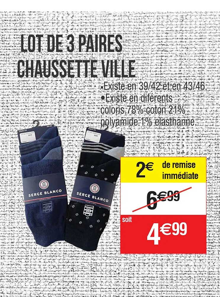 lot de 3 paires chaussette ville