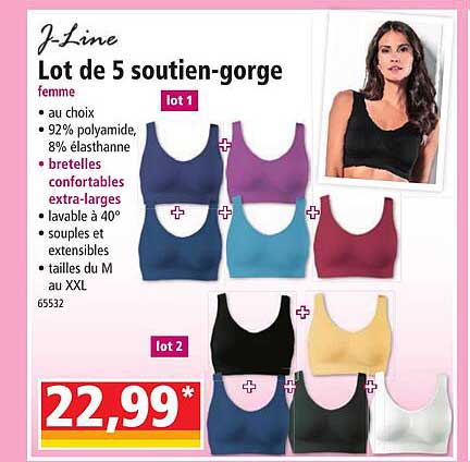 lot de 5 soutien-gorge femme j-line