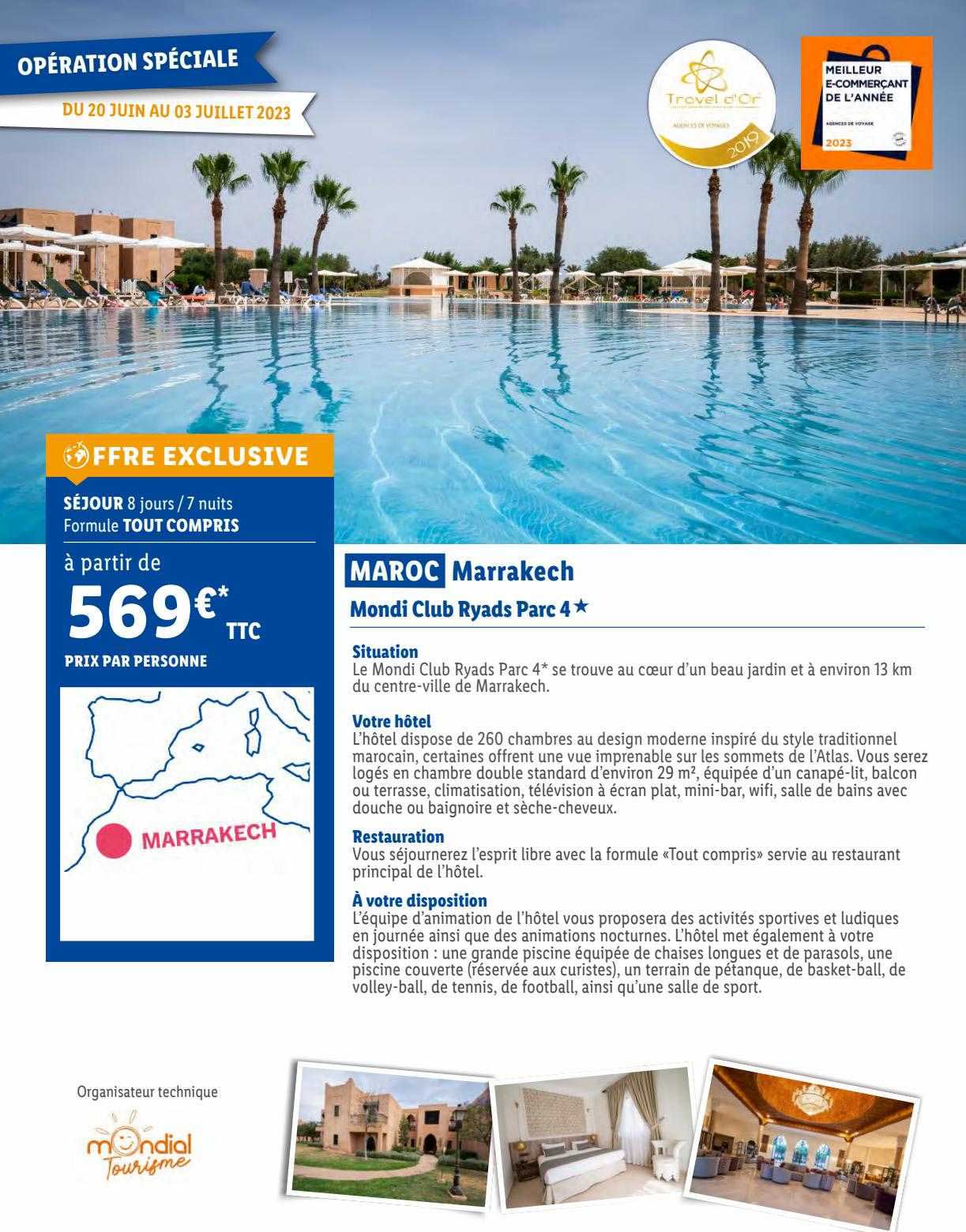 maroc marrakech : mondi club ryads parc 4*