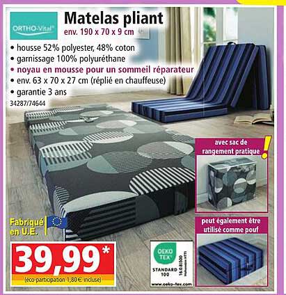 matelas pliant ortho-vital