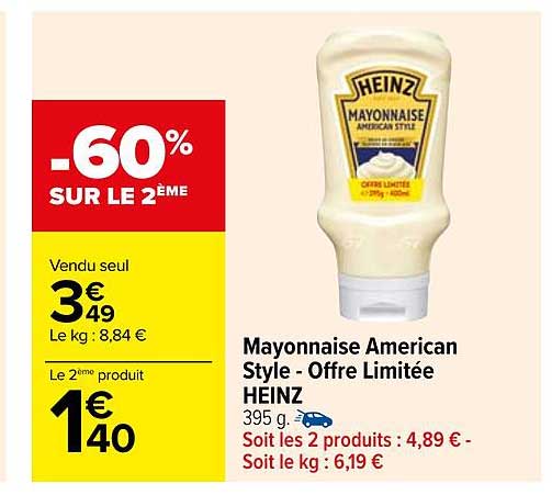 mayonnaise american style - offre limitée heinz